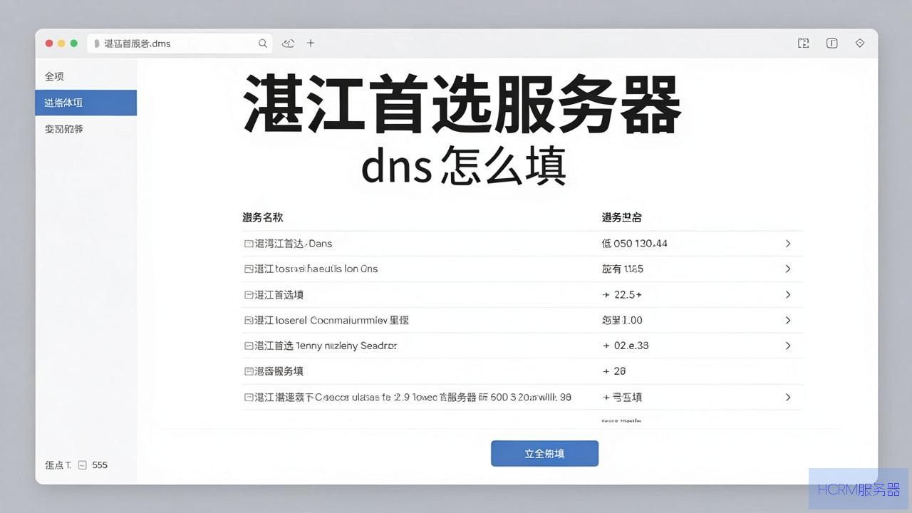 湛江首选dns服务器怎么填