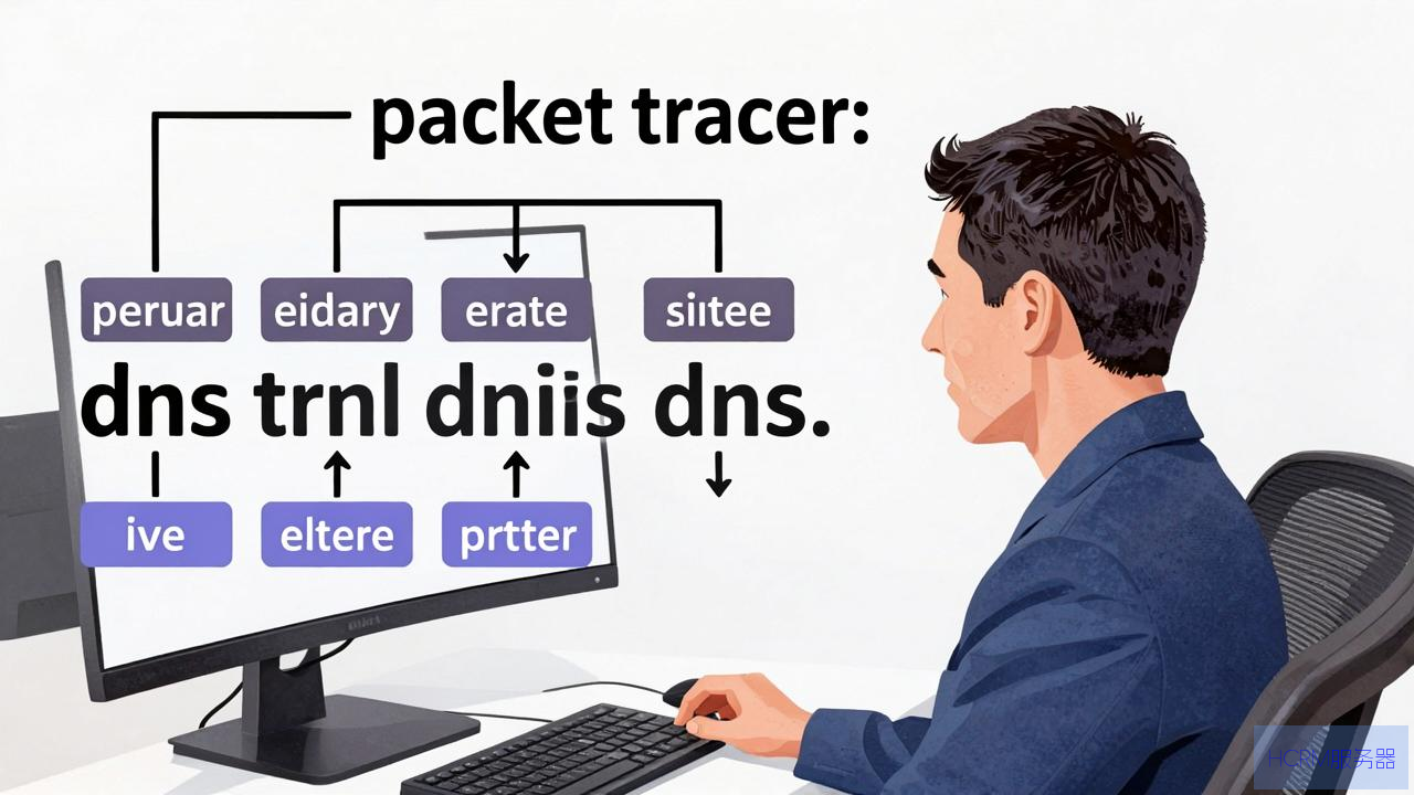 packet tracer的dns怎么调