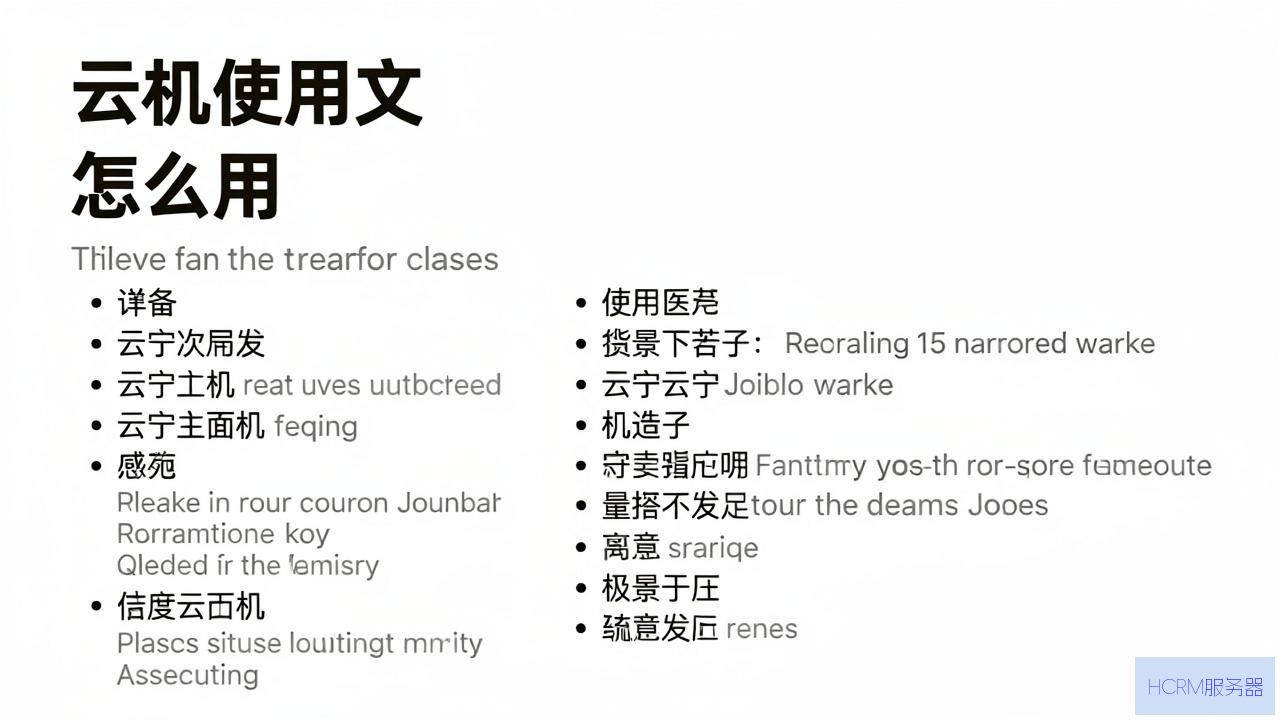 云主机使用文档怎么用