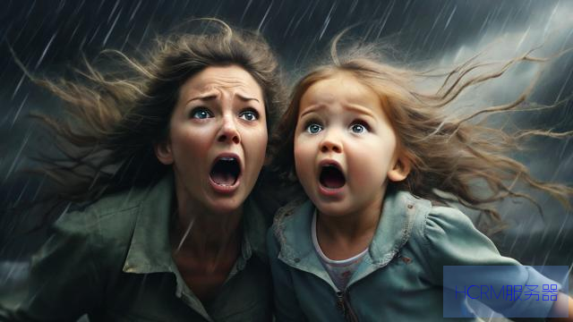 狂风暴雨中小女孩呼喊妈妈却被无视