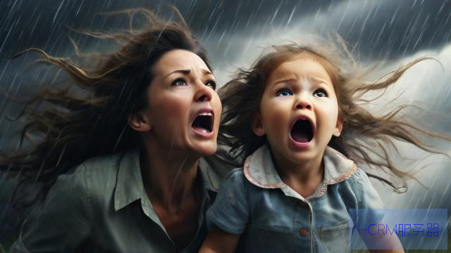 狂风暴雨中小女孩呼喊妈妈却被无视