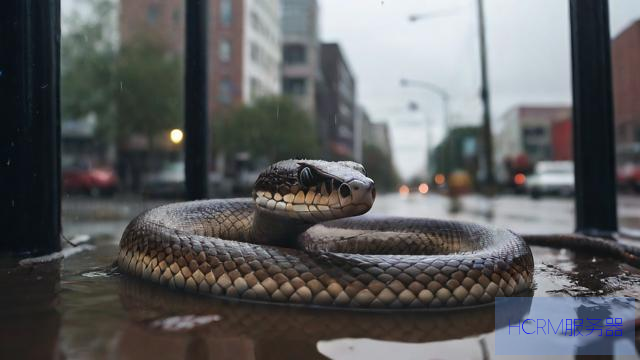 暴雨致街道被淹 眼镜蛇缠在窗户上